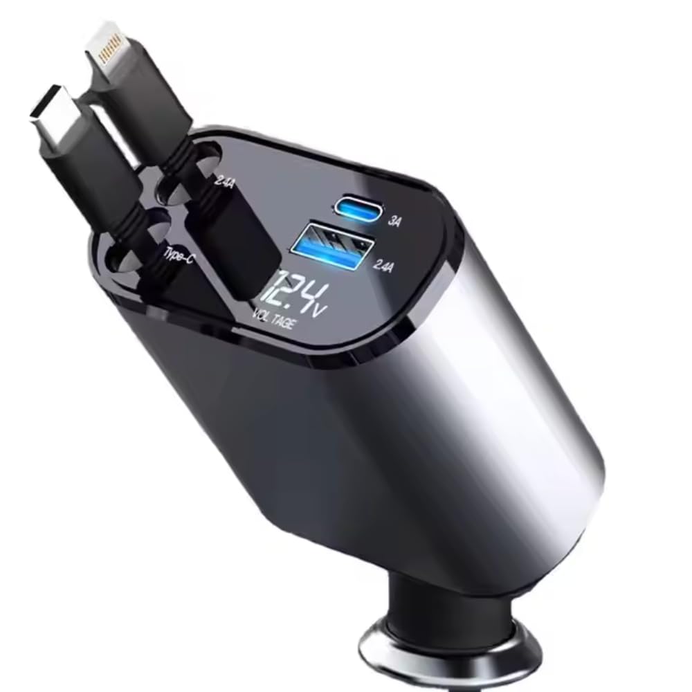 Retractable 4 In 1 Car Charger