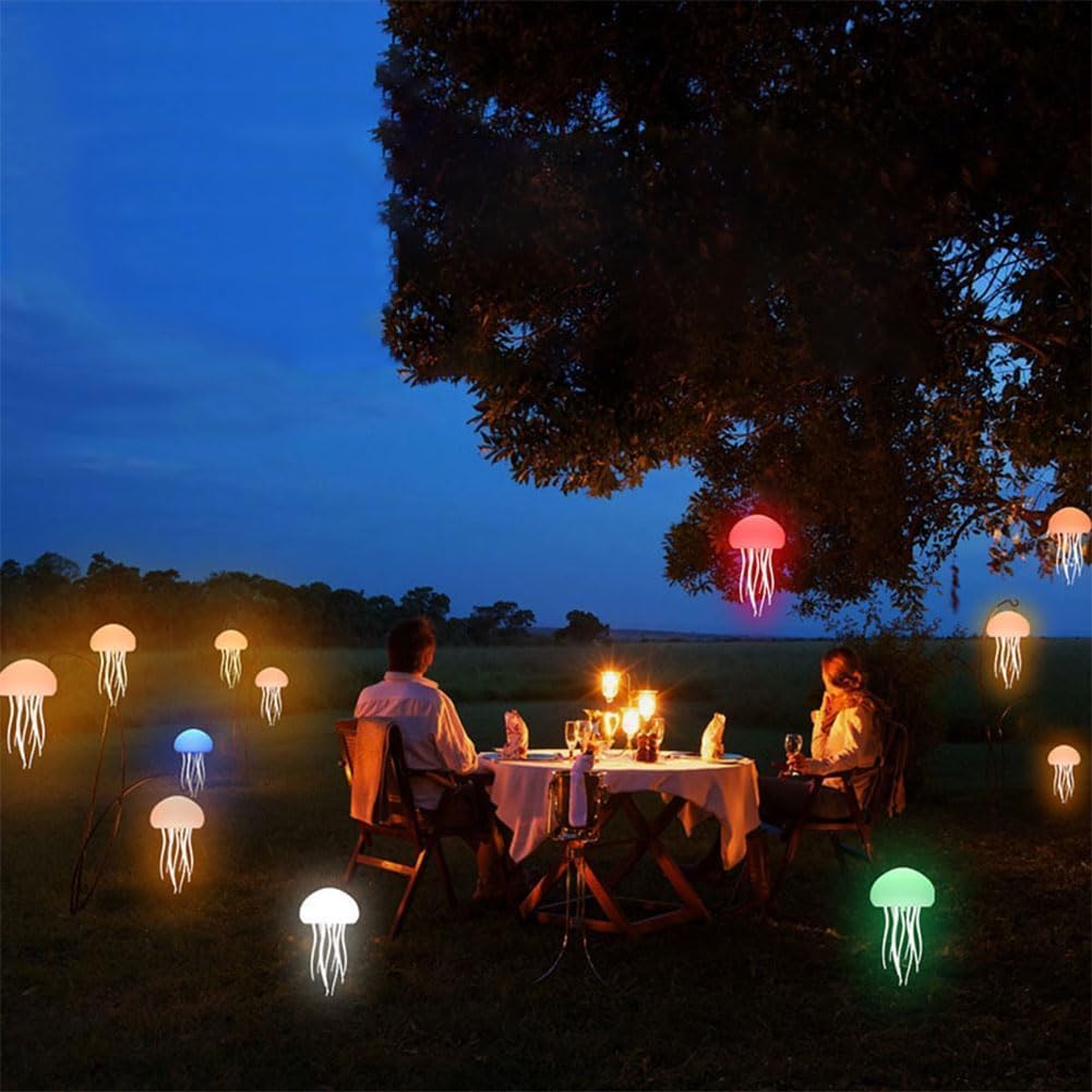 Night Light Jellyfish Lamp with Dancing Legs, RGB Gradient Bedside Lamp with Voice Control, Rechargeable Table Light with Touch Sensor for Kids Bedroom, Living Room (Jellyfish)