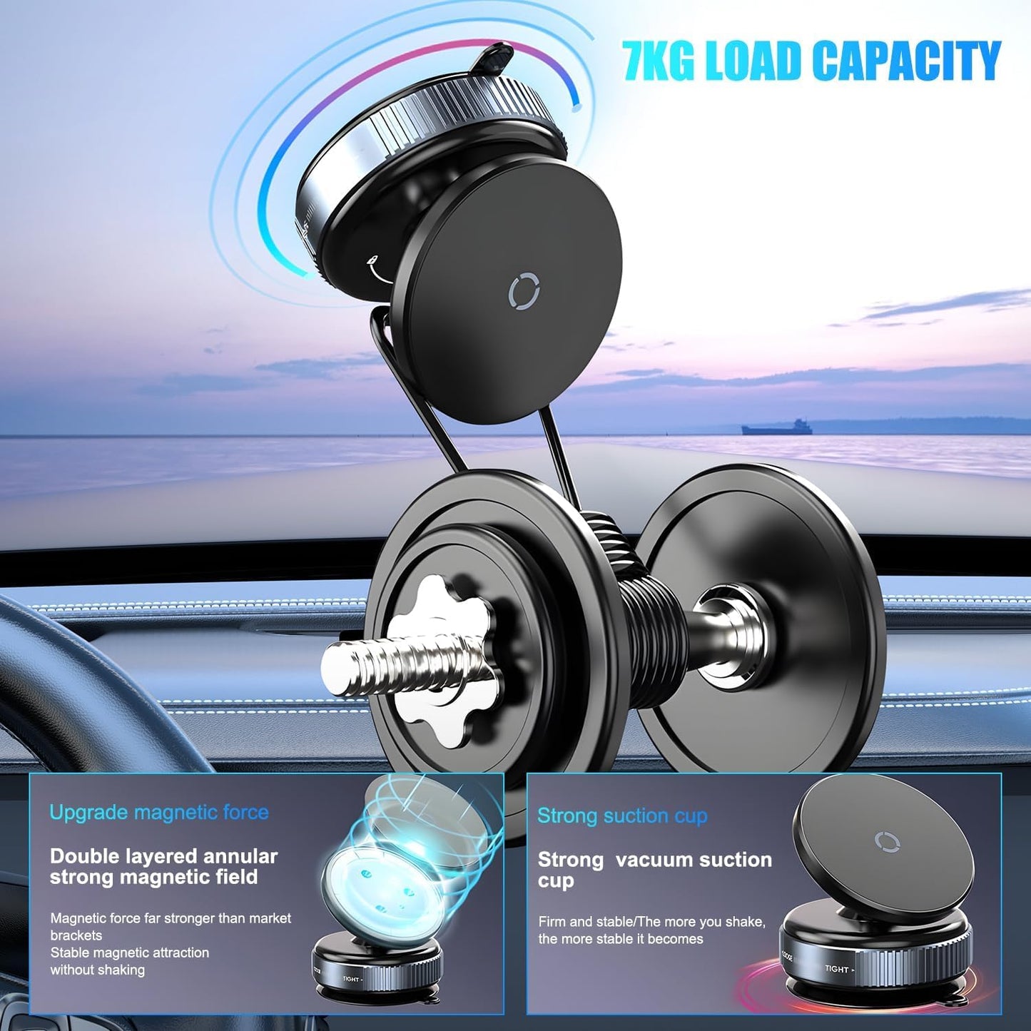 Vacuum Suction Magnetic Phone Holder