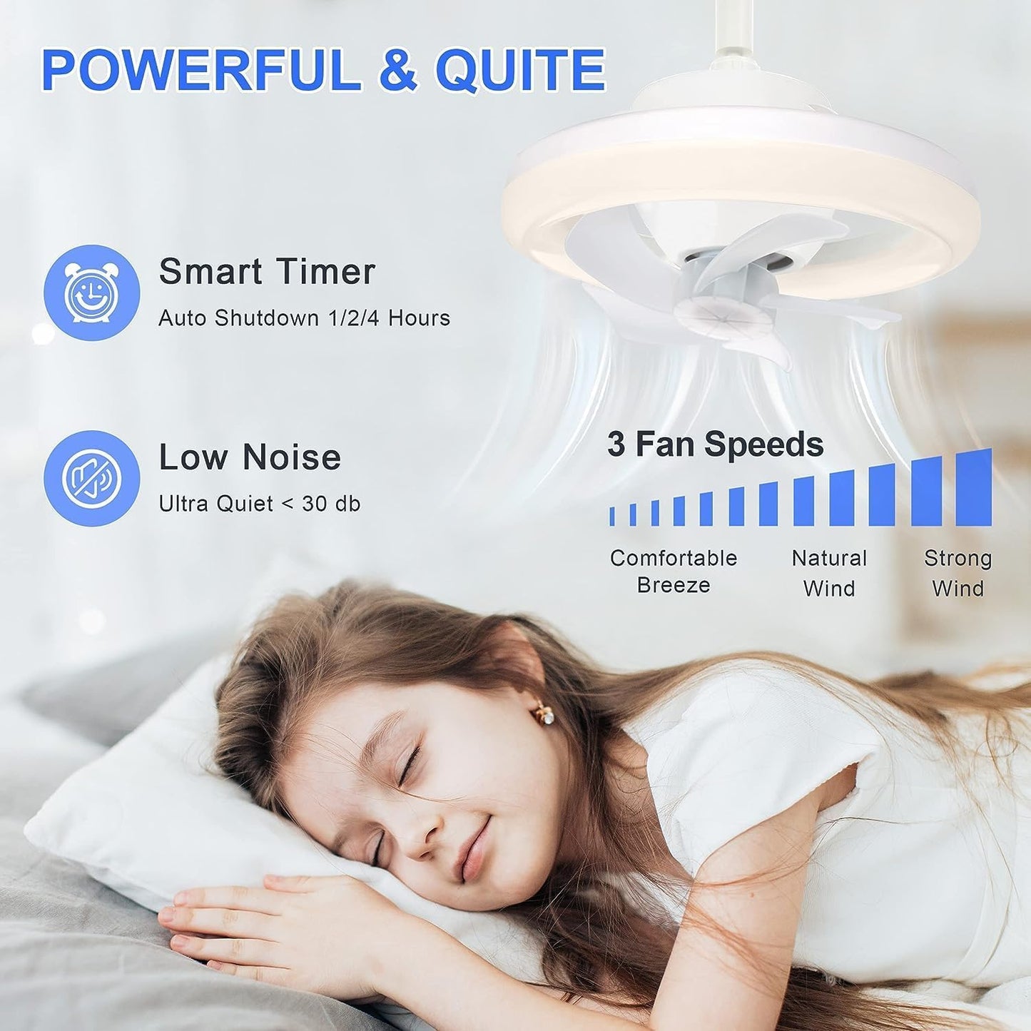 Acrylic Ceiling Fan with Lights and Remote || 3 Speeds Infinite Dimmable Light with 1 Meter Extender Wire || 360 Rotation Ceiling Fan || LED Ceiling Fan Light for Bathroom, Bedroom, Home