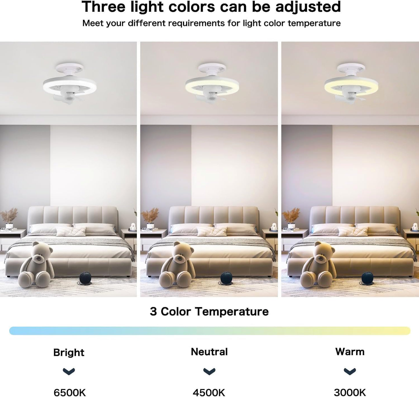 Acrylic Ceiling Fan with Lights and Remote || 3 Speeds Infinite Dimmable Light with 1 Meter Extender Wire || 360 Rotation Ceiling Fan || LED Ceiling Fan Light for Bathroom, Bedroom, Home