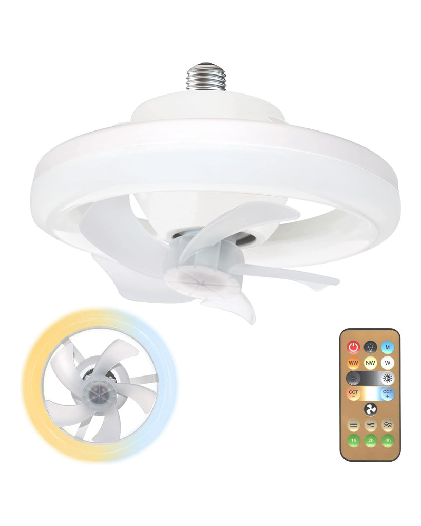Acrylic Ceiling Fan with Lights and Remote || 3 Speeds Infinite Dimmable Light with 1 Meter Extender Wire || 360 Rotation Ceiling Fan || LED Ceiling Fan Light for Bathroom, Bedroom, Home