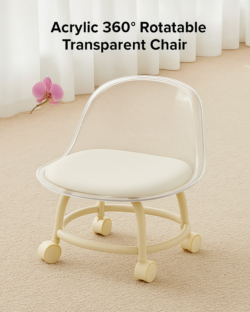 Acrylic 360° Rotatable Transparent Chair