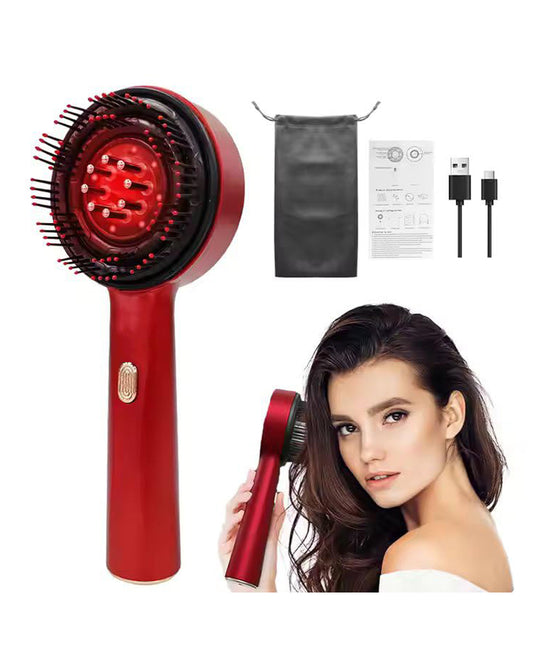 Premium Head Scalp Electric Massager Comb | Scalp Massaging Brush with 2 In 1 Hair Oil Applicator | IPX7 Waterproof,Portable Deep Massager For Hair & Head Relaxation at Home | Shiatsu Massage for Hair Growth/Stress Relax(Red)