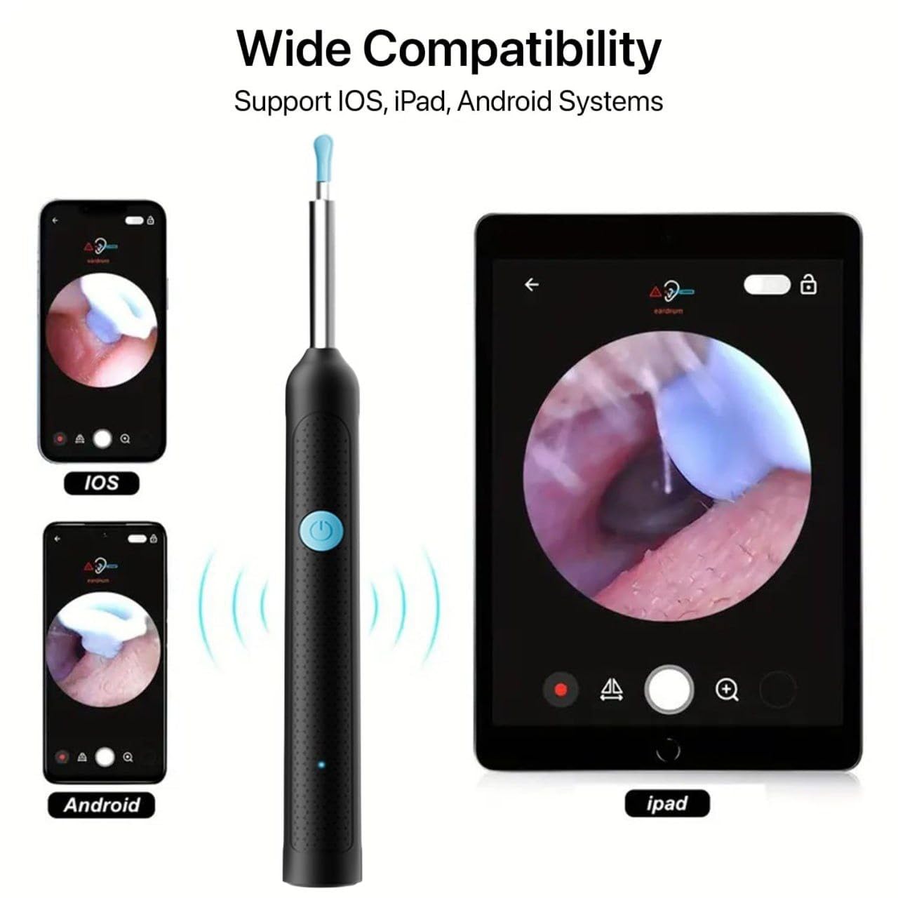 Ear Wax Removal, Ear Cleaner with Camera, Ear Wax Removal Kit with 1080P, Ear Camera Otoscope with Light, Ear Cleaning Kit for Android & ios