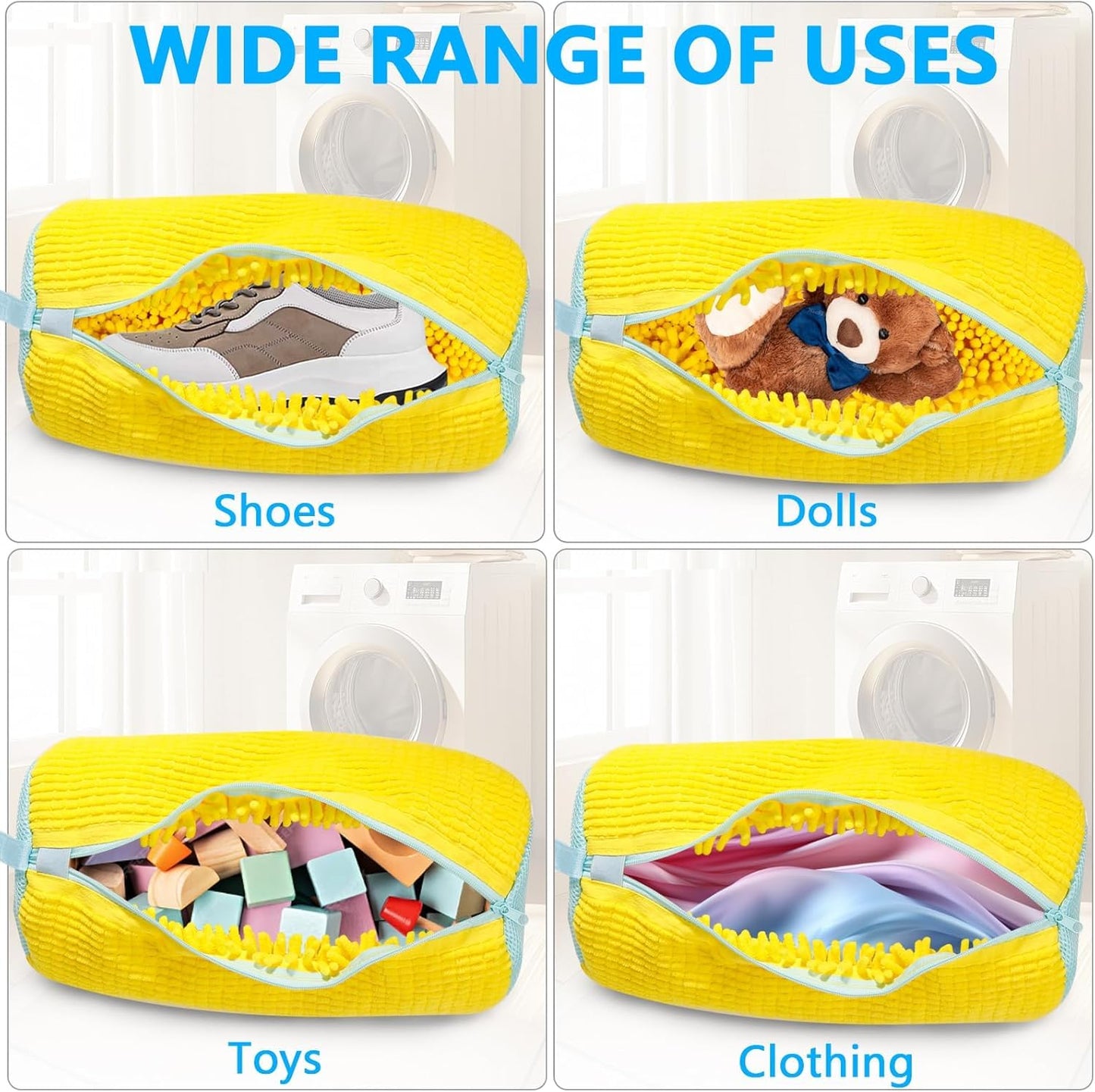 Shoe Washing Machine Bag Laundry Shoe Bag for Washer & Dryer, Reusable with Durable Zipper for Sneakers & Delicates 360° Deep Cleaning Washable Laundry Organizer Bag