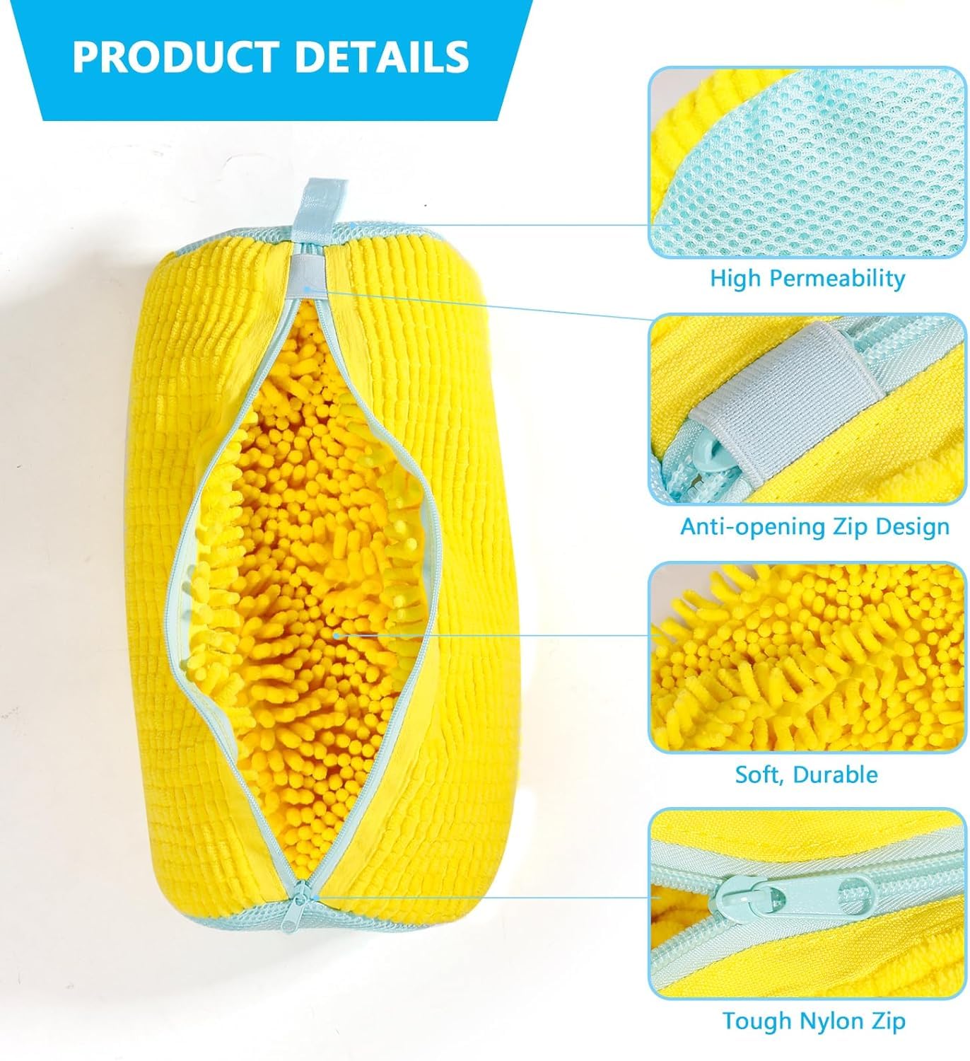 Shoe Washing Machine Bag Laundry Shoe Bag for Washer & Dryer, Reusable with Durable Zipper for Sneakers & Delicates 360° Deep Cleaning Washable Laundry Organizer Bag