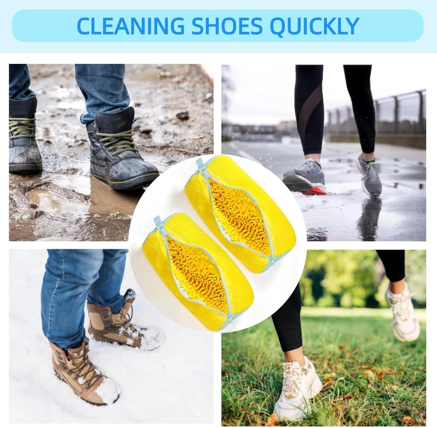 Shoe Washing Machine Bag Laundry Shoe Bag for Washer & Dryer, Reusable with Durable Zipper for Sneakers & Delicates 360° Deep Cleaning Washable Laundry Organizer Bag