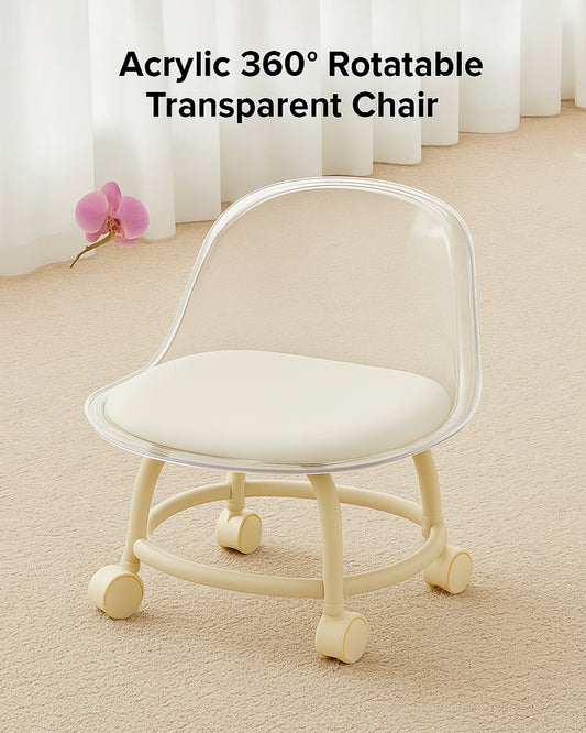 Acrylic 360° Rotatable Transparent Chair
