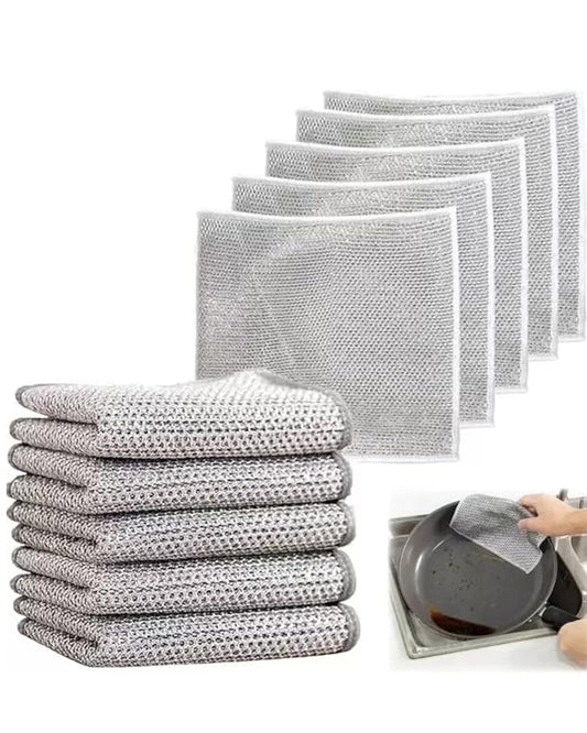 Kitchen Towel Multipurpose Wire Dishwashing Scrubber for Wet and Dry(4 piece)