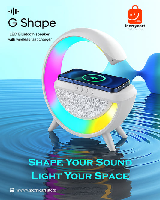 3 IN 1 MULTIFUNCTION G SHAPE LED BLUTOOTH SPEAKER WITH WIRELESD FAST CHARGER