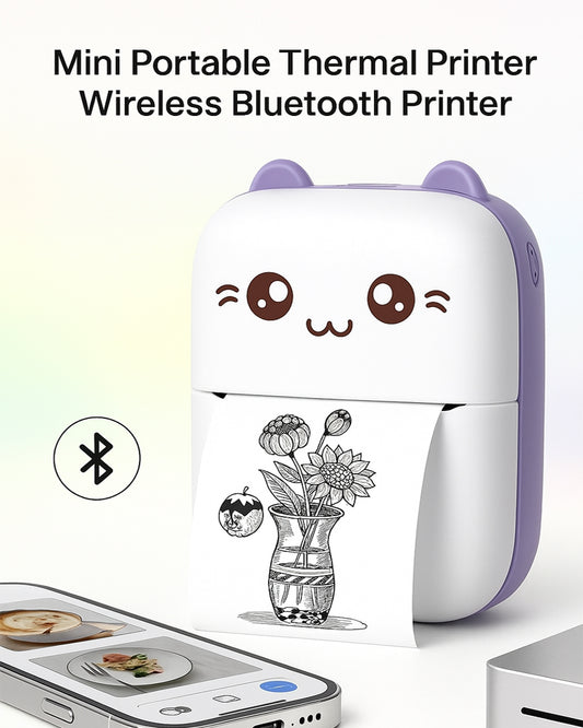 Mini Portable Thermal Printer Wireless Bluetooth Printer