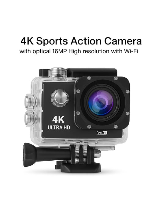 4K Sports Action Camera with Optical 16MP High Resolution with Wi-Fi